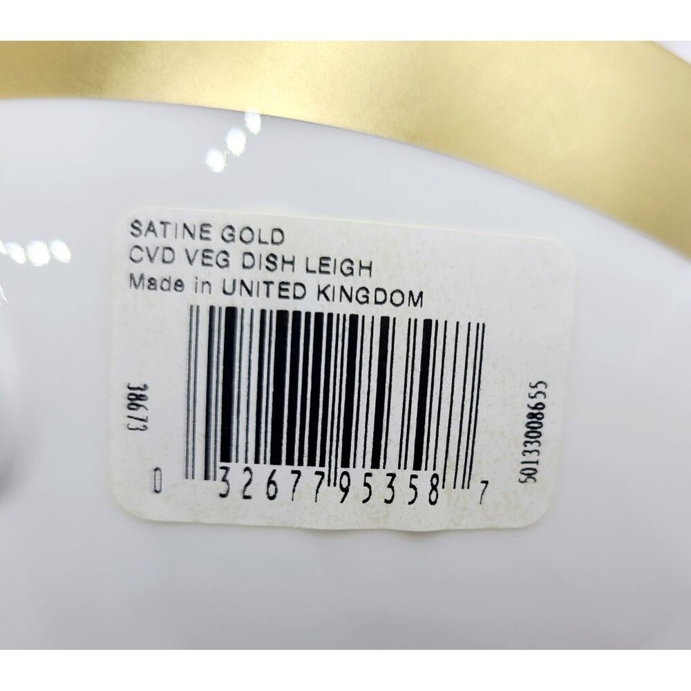 Wedgwood Satine Gold Covered Vegetable Dish with Lid Porcelain New With Tags - Picture 6 of 12